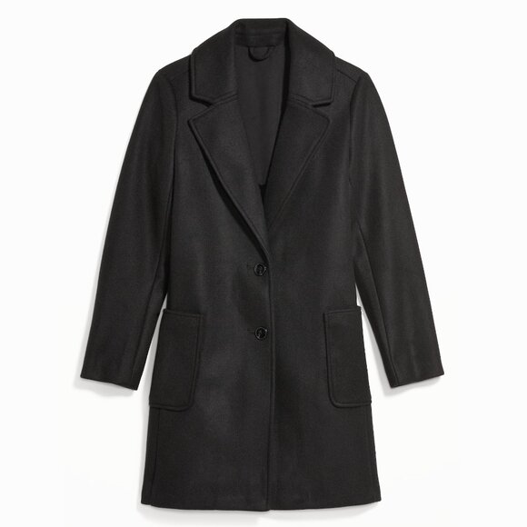Old Navy Black Oversized Soft-Brushed Button-Front Coat for Women XL - Picture 1 of 4
